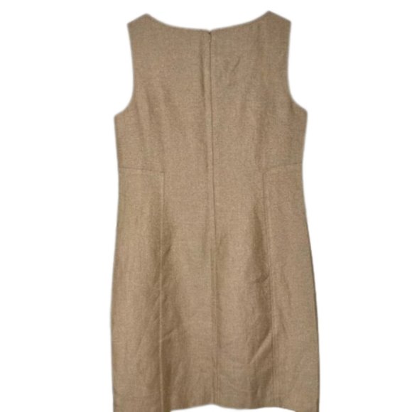 Talbots Bronze Metallic V-Neck Sleeveless Sheath - 12 - Picture 4 of 10